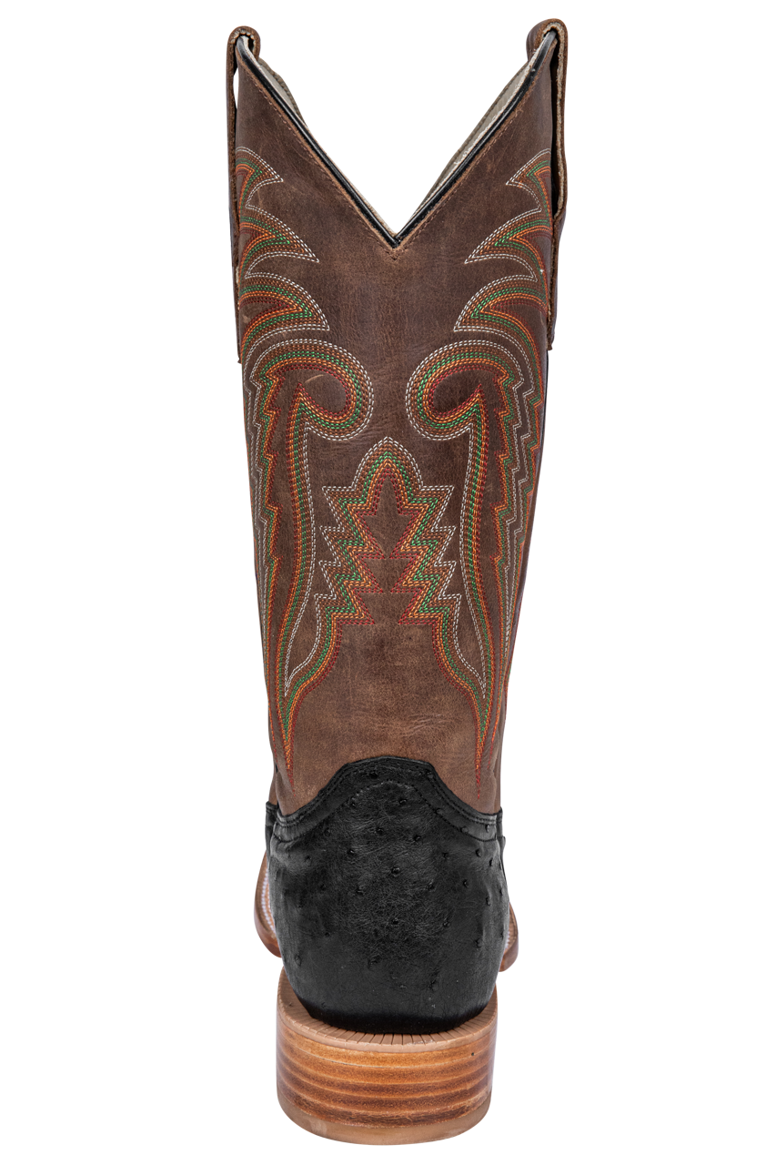 R. Watson Full Quill Ostrich Cowboy Boots - Black