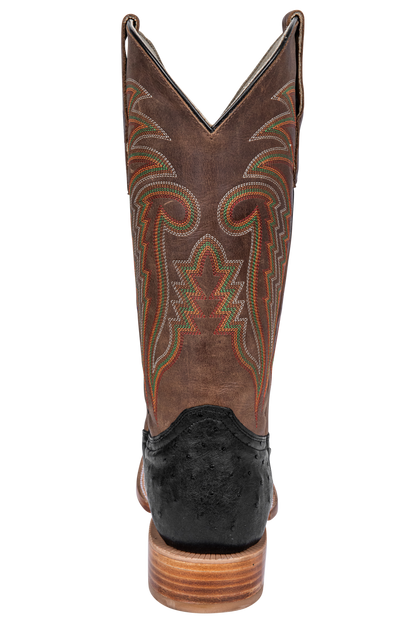 R. Watson Full Quill Ostrich Cowboy Boots - Black