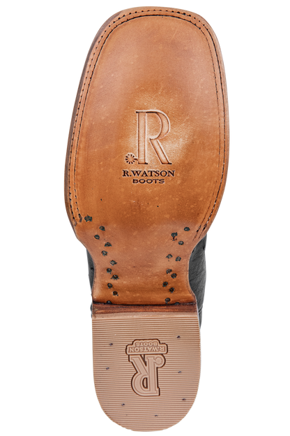 R. Watson Full Quill Ostrich Cowboy Boots - Black