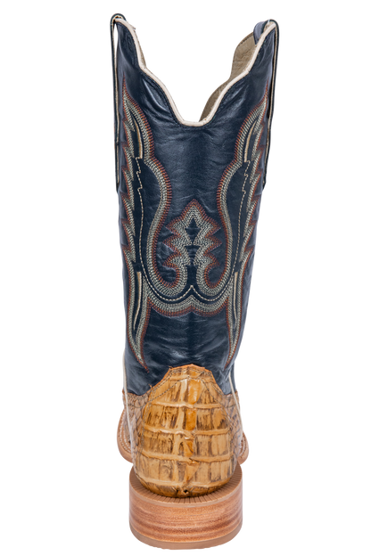 R. Watson Hornback Caiman Cowboy Boots - Saddle