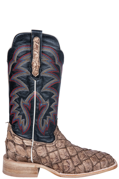 R. Watson Matte Pirarucu Cowboy Boots - Saddle