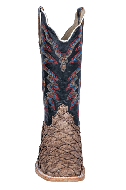 R. Watson Matte Pirarucu Cowboy Boots - Saddle