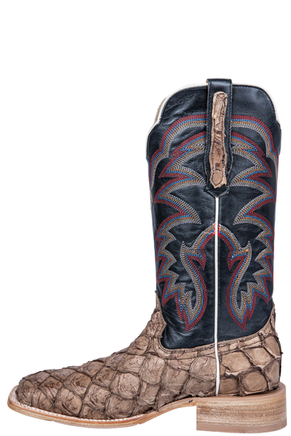 R. Watson Matte Pirarucu Cowboy Boots - Saddle
