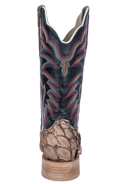 R. Watson Matte Pirarucu Cowboy Boots - Saddle