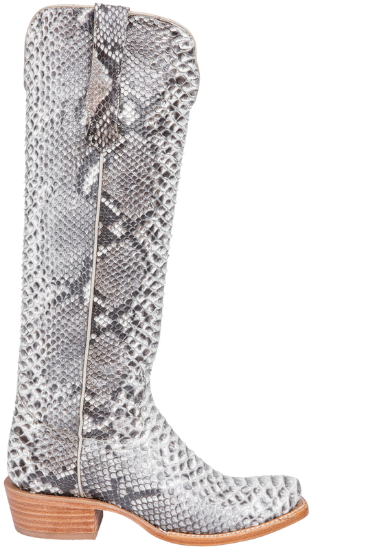 R. Watson Python Cowgirl Boots - White