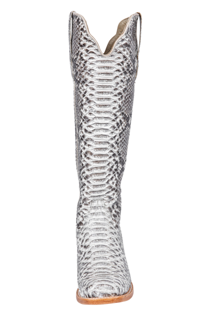 R. Watson Python Cowgirl Boots - White
