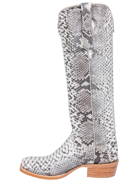 R. Watson Python Cowgirl Boots - White