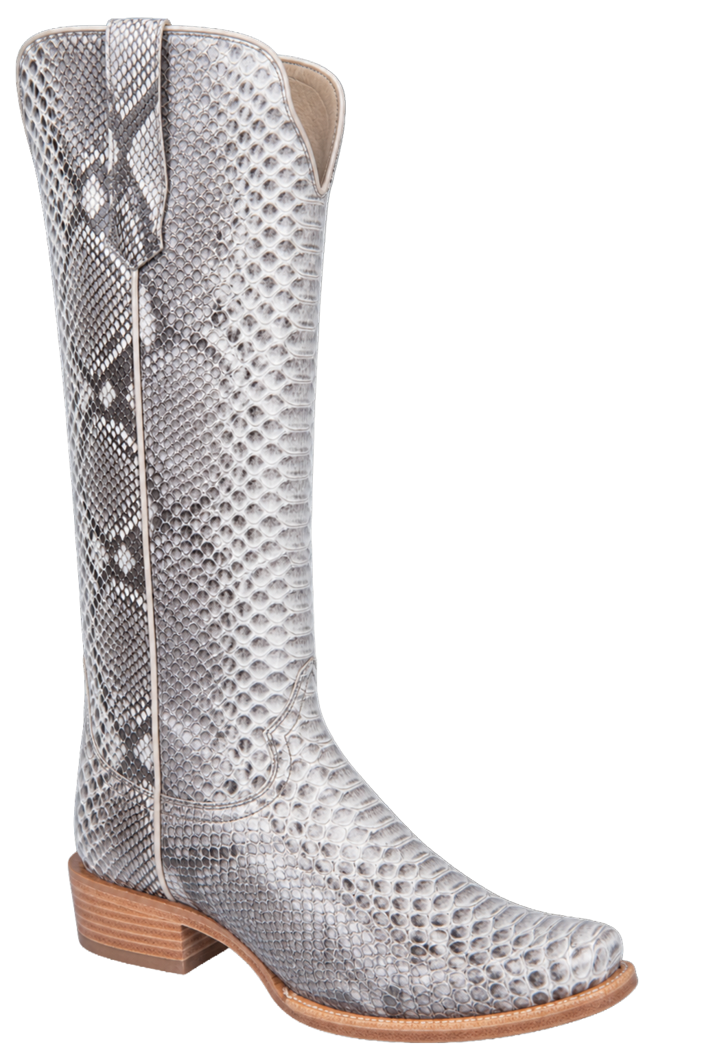 R. Watson Python Cowgirl Boots - White