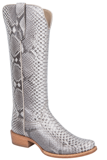 R. Watson Python Cowgirl Boots - White