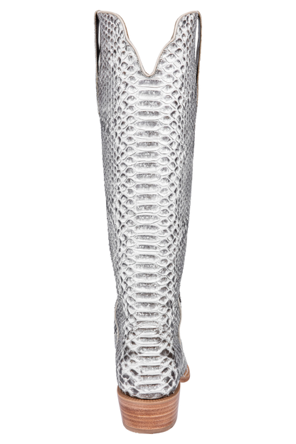 R. Watson Python Cowgirl Boots - White
