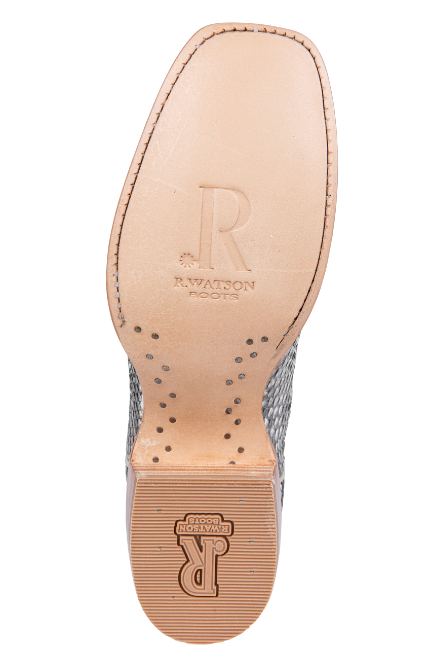 R. Watson Python Cowgirl Boots - White