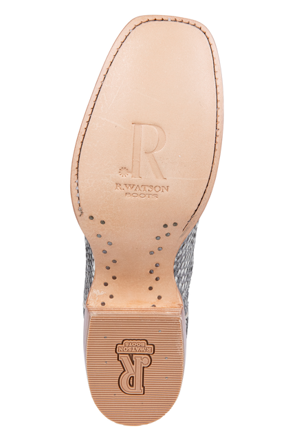 R. Watson Python Cowgirl Boots - White