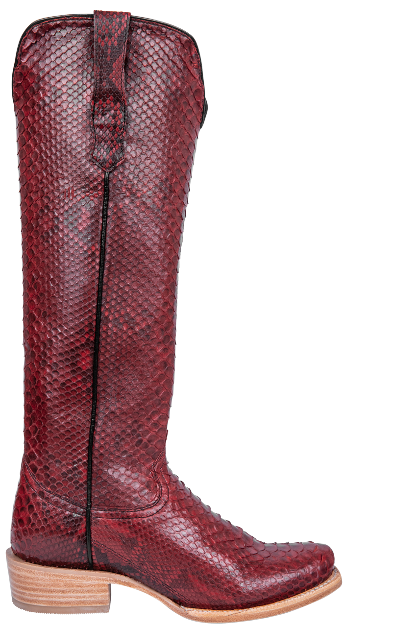 R. Watson Python Cowgirl Boots - Red