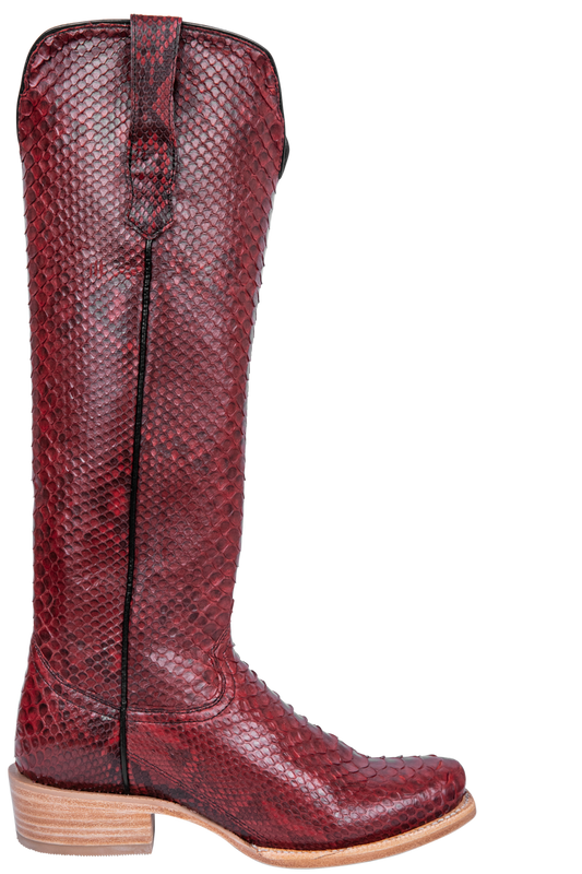 R. Watson Python Cowgirl Boots - Red