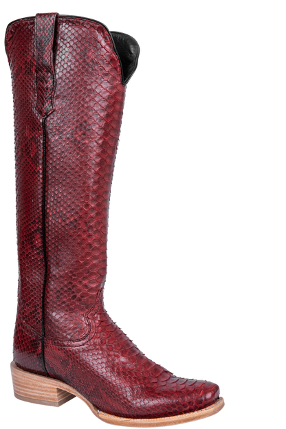 R. Watson Python Cowgirl Boots - Red