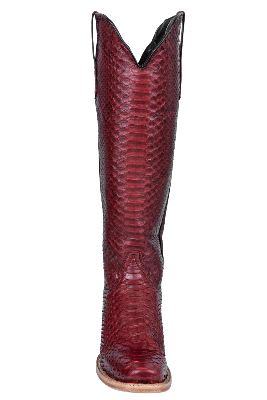 R. Watson Python Cowgirl Boots - Red