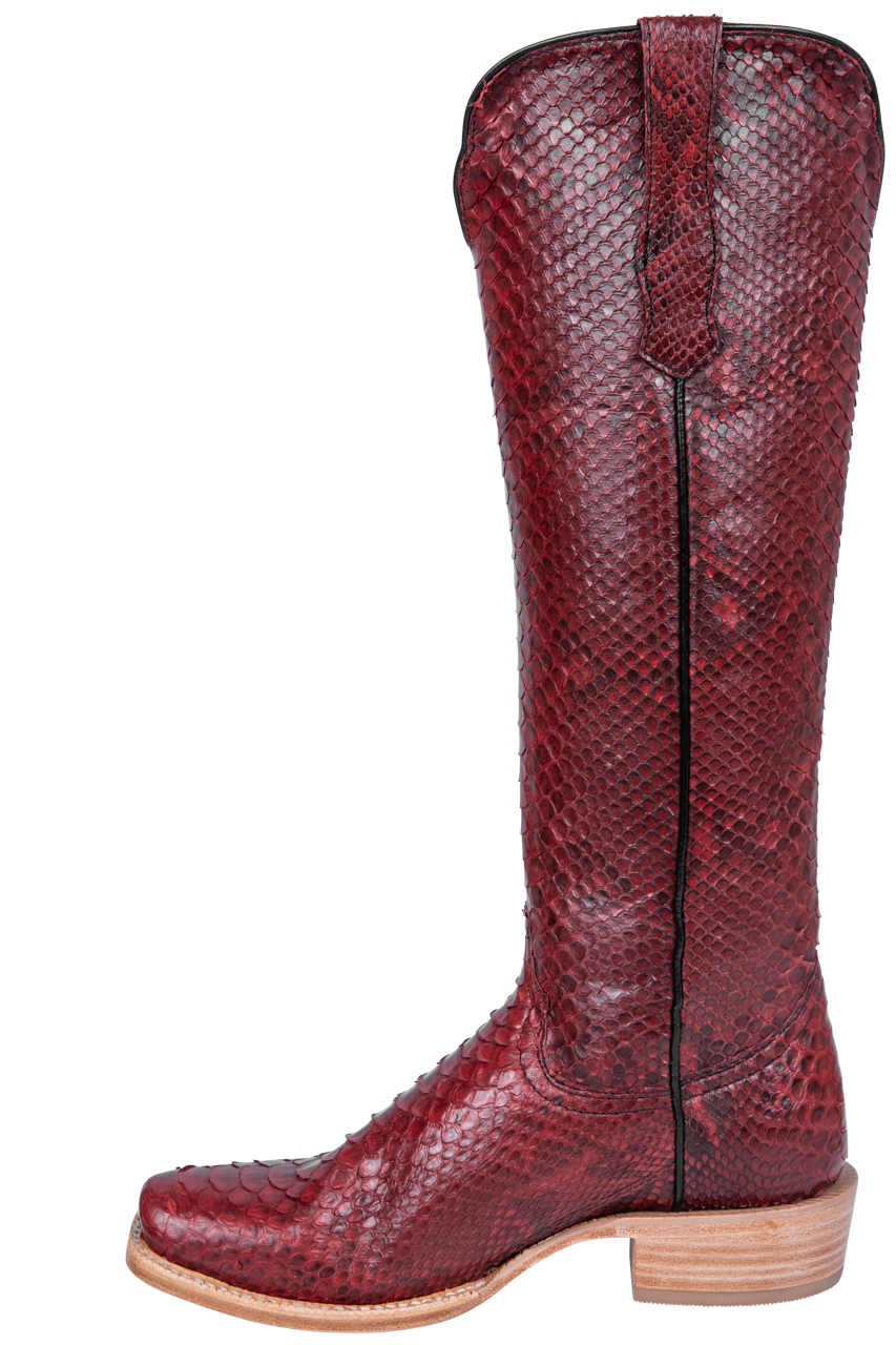 R. Watson Python Cowgirl Boots - Red