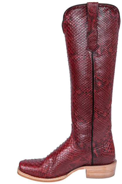 R. Watson Python Cowgirl Boots - Red
