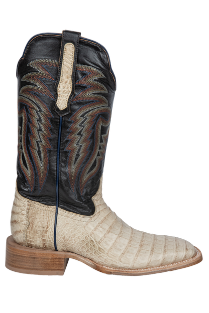 R. Watson Caiman Belly Cowboy Boots - Saddle