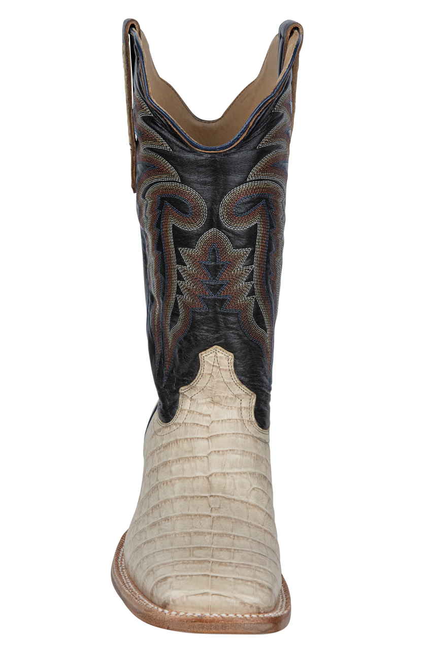 R. Watson Caiman Belly Cowboy Boots - Saddle