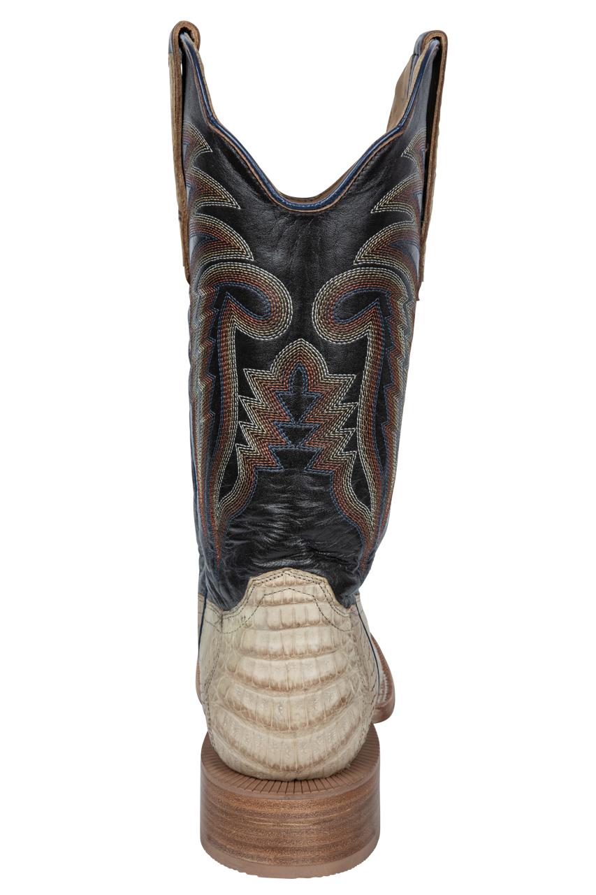 R. Watson Caiman Belly Cowboy Boots - Saddle