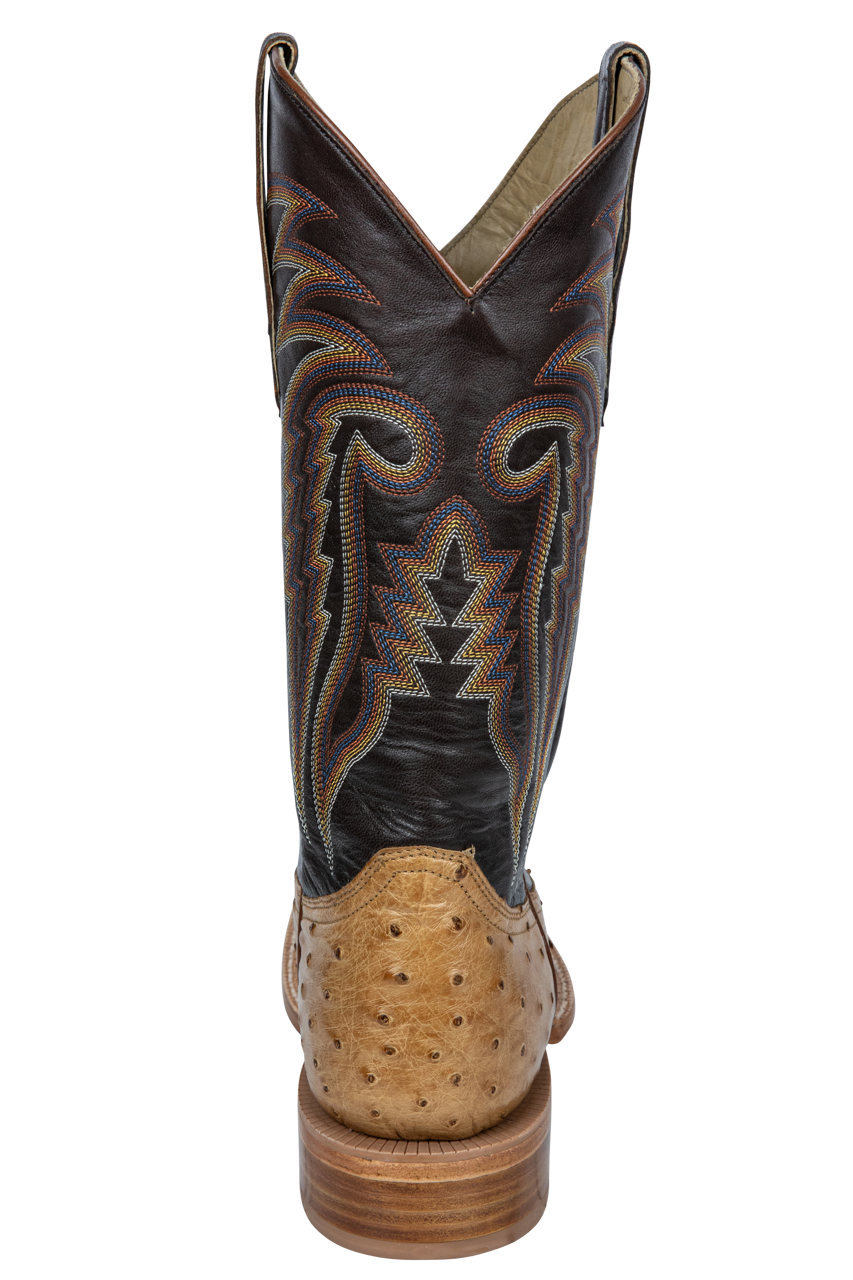 R. Watson Full Quill Ostrich Cowboy Boots - 13" Antique Saddle