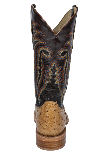 R. Watson Full Quill Ostrich Cowboy Boots - 13" Antique Saddle