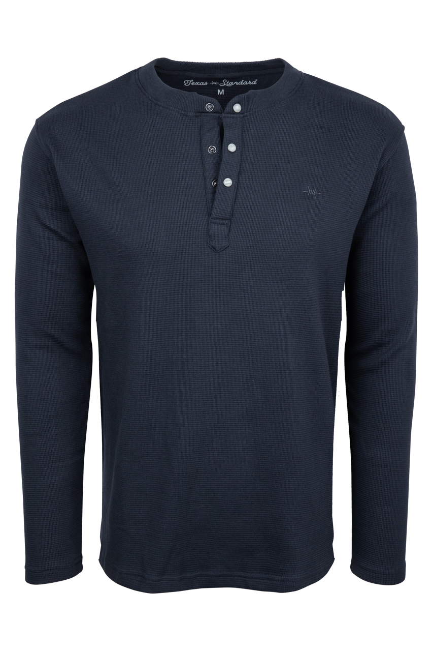 Texas Standard Waffle Henley - Navy