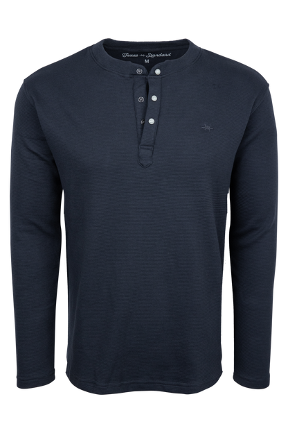 Texas Standard Waffle Henley - Navy