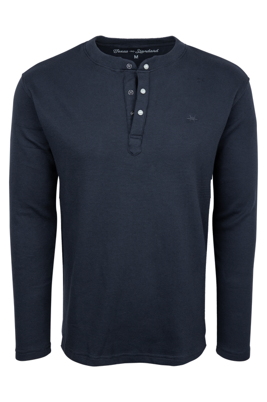Texas Standard Waffle Henley - Navy