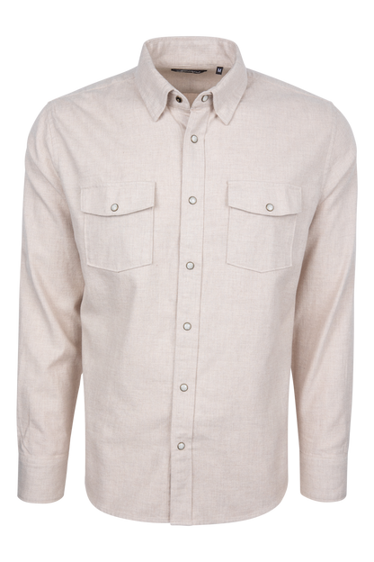 Snaps Rambler Heathered Flannel Shirt - Birch