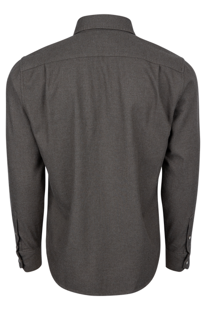 Snaps Rambler Heathered Flannel Shirt - Stone Grey