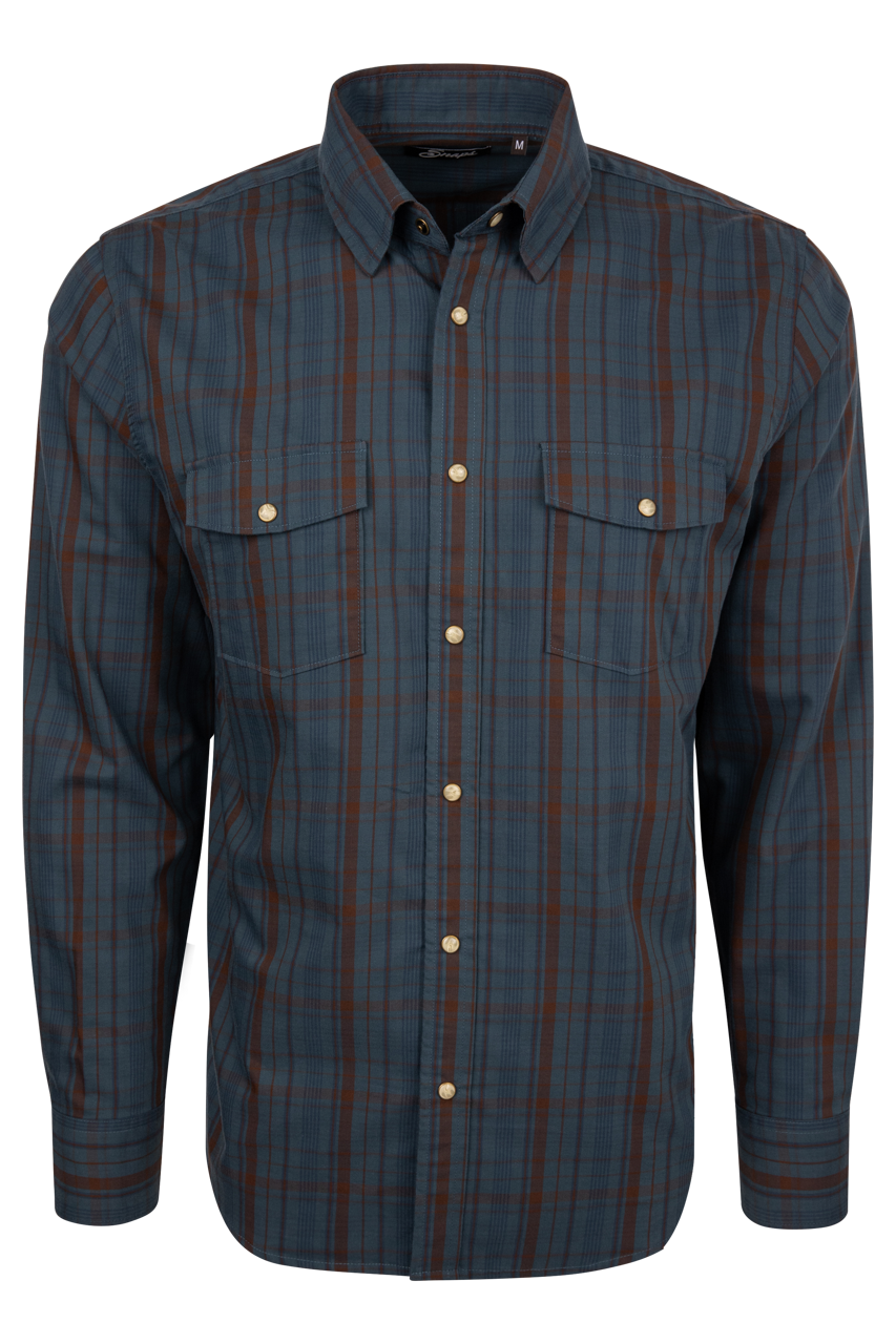 Snaps Windowpane Long Sleeve Shirt