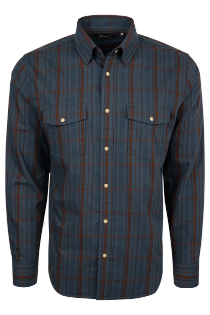 Snaps Windowpane Long Sleeve Shirt