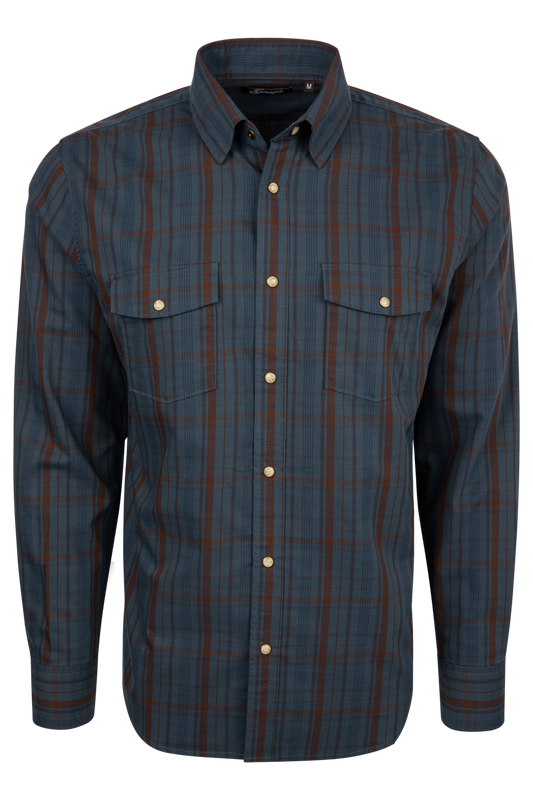 Snaps Windowpane Long Sleeve Shirt