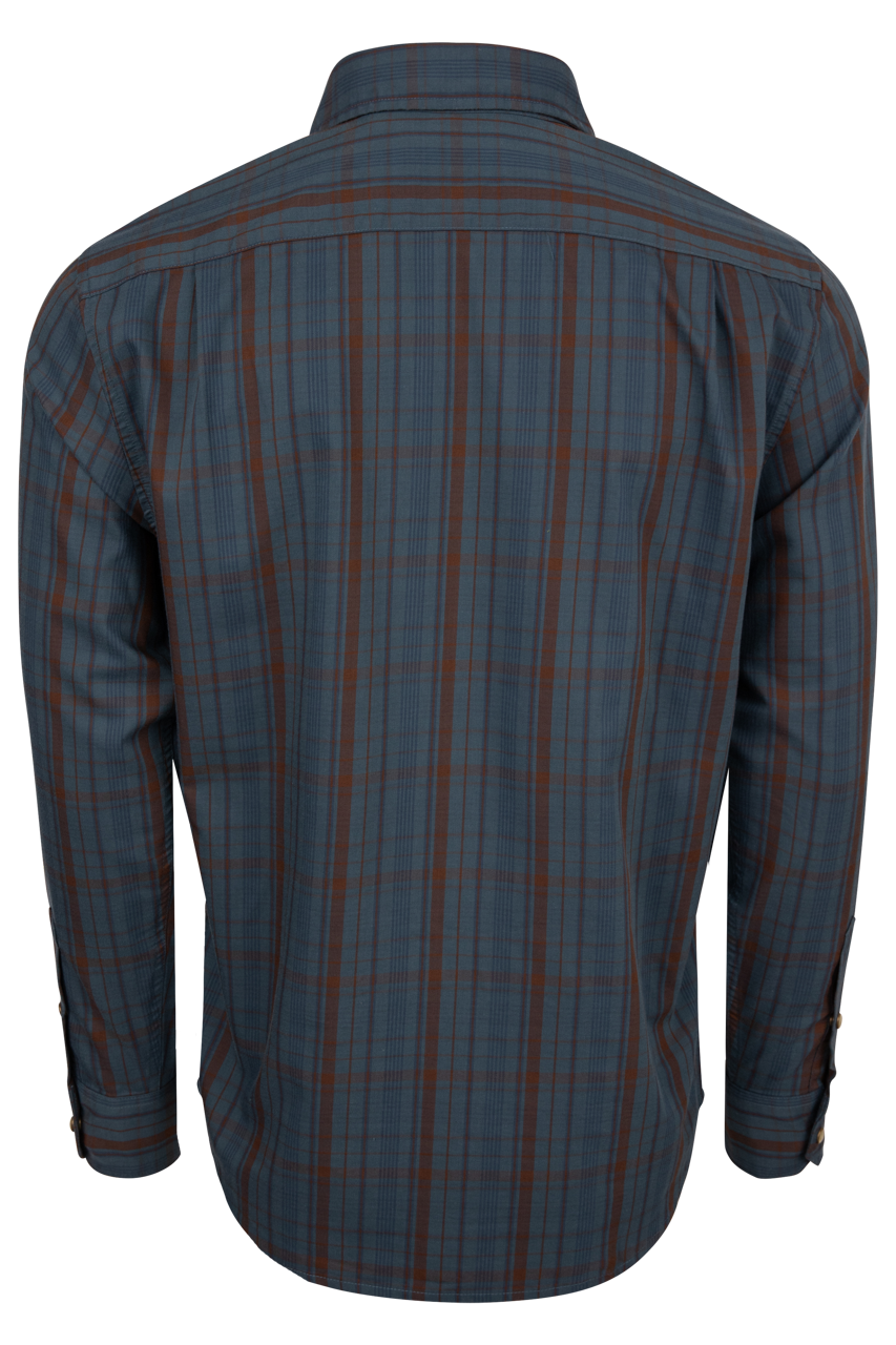 Snaps Windowpane Long Sleeve Shirt
