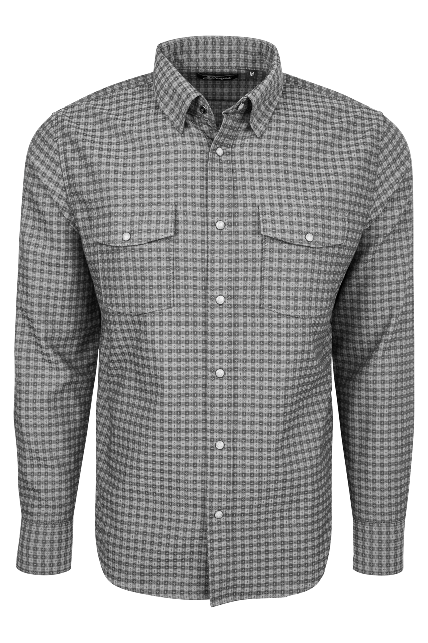 Snaps Rambler Vintage Gingham Long Sleeve Shirt - Olive