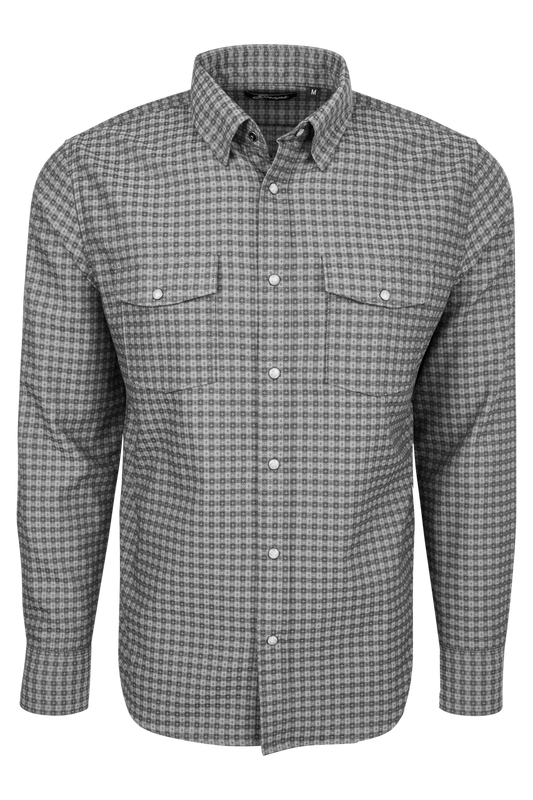 Snaps Rambler Vintage Gingham Long Sleeve Shirt - Olive