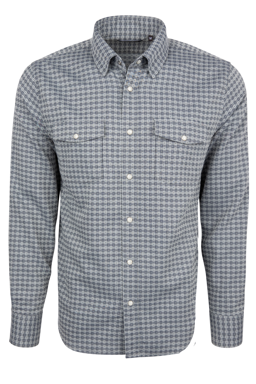 Snaps Rambler Vintage Gingham Long Sleeve Shirt - Blue