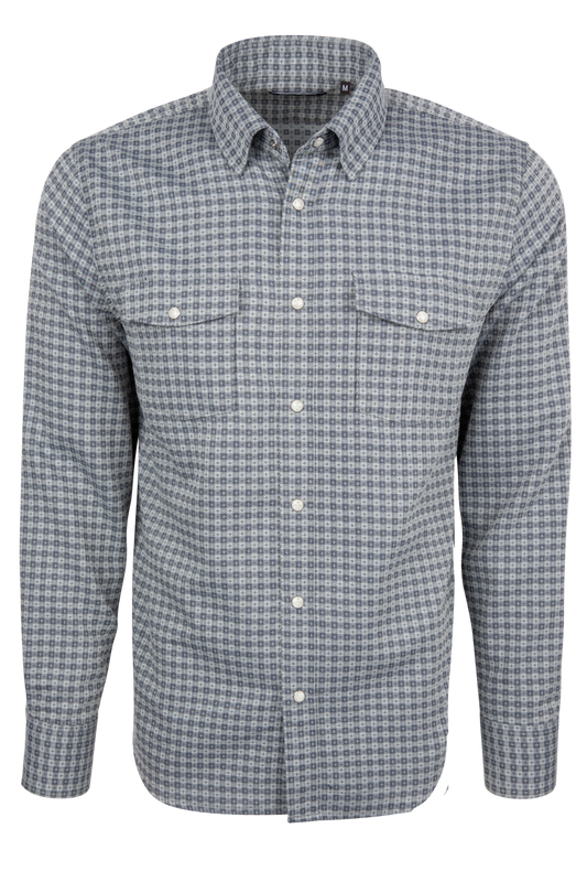 Snaps Rambler Vintage Gingham Long Sleeve Shirt - Blue