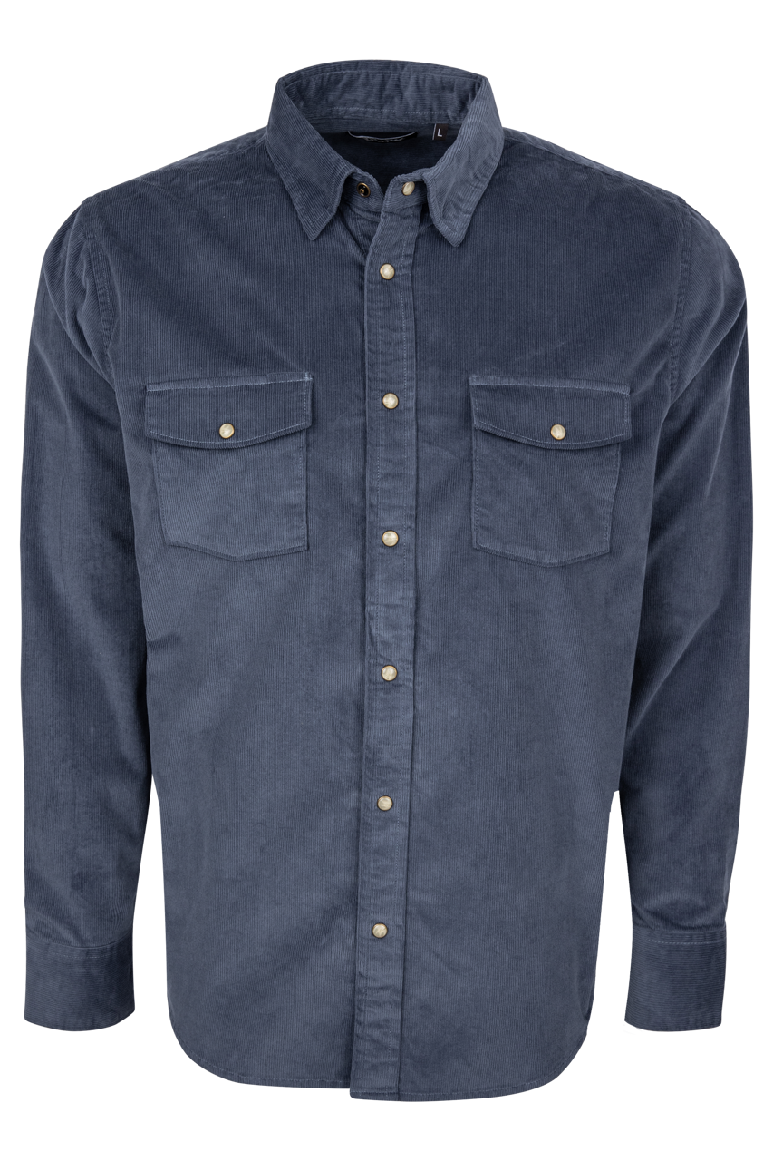 Snaps Rambler Corduroy Long Sleeve Shirt - Indigo