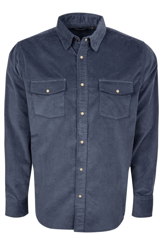 Snaps Rambler Corduroy Long Sleeve Shirt - Indigo