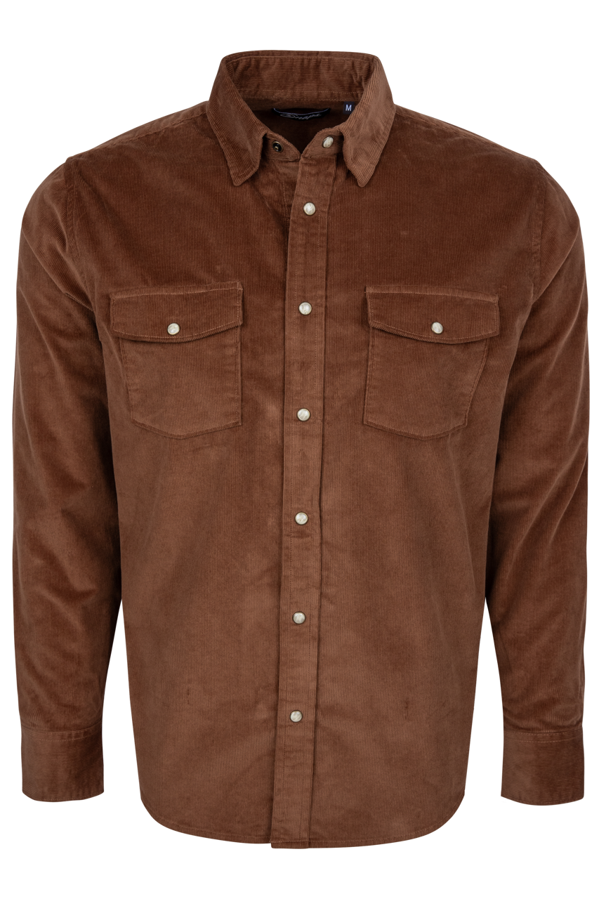 Snaps Rambler Corduroy Long Sleeve Shirt - Toffee