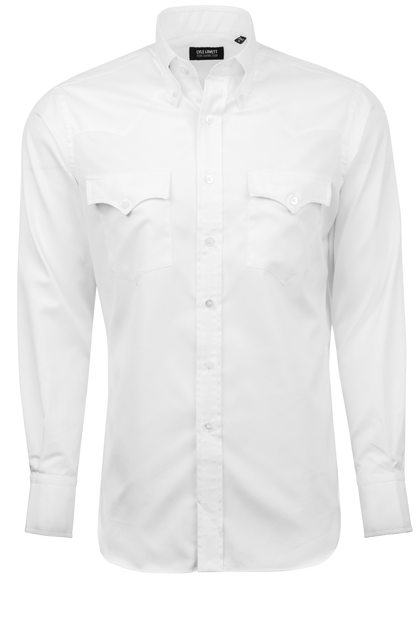 Lyle Lovett for Hamilton Solid White Royal Oxford Button-Front Western Shirt | Pinto Ranch Lyle Lovett for Hamilton Solid White Royal Oxford Button-Front Western Shirt | Pinto Ranch