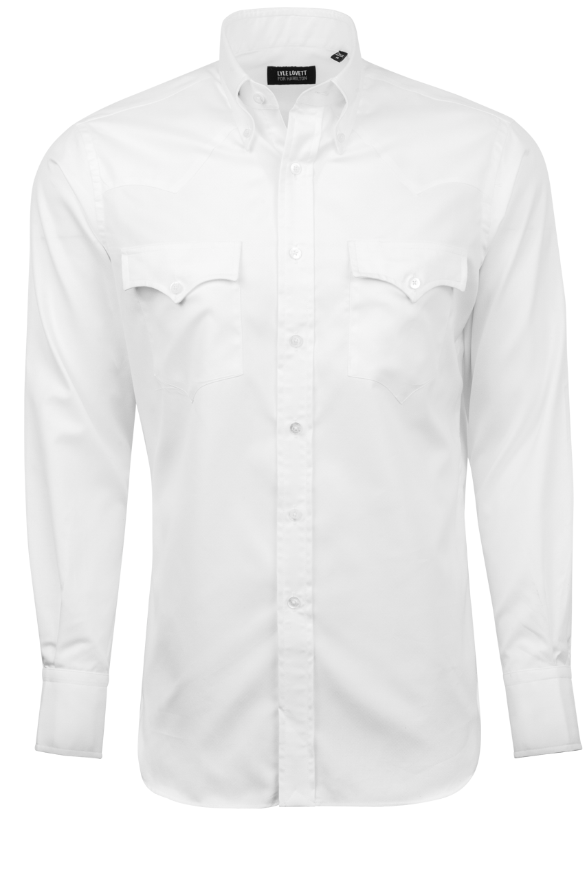 Lyle Lovett for Hamilton Royal Oxford Button-Front Shirt - Solid White