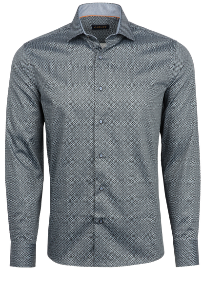 Garnet Button-Front Sport Shirt - Blue Diamond