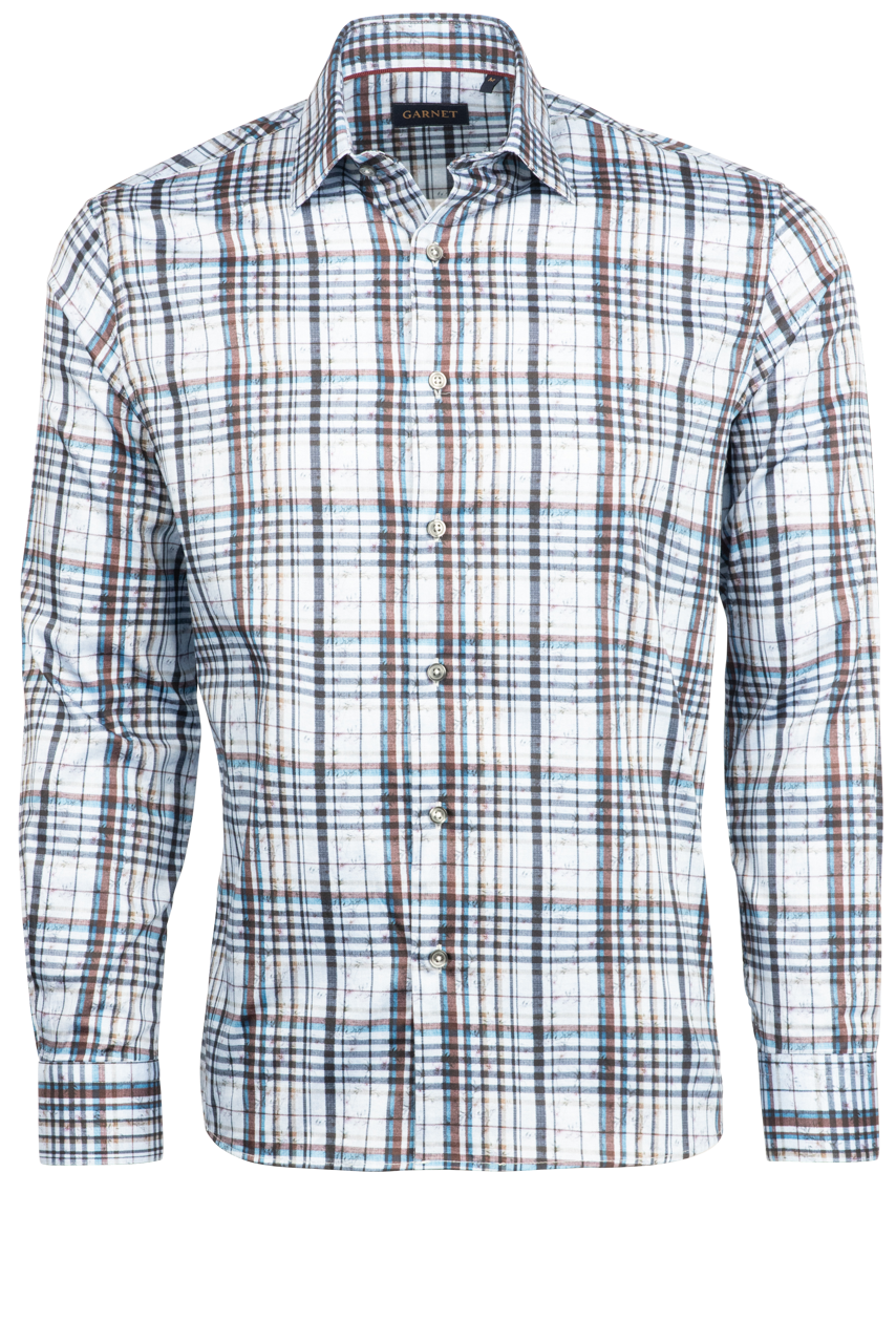 Garnet Button-Front Sport Shirt - Blue