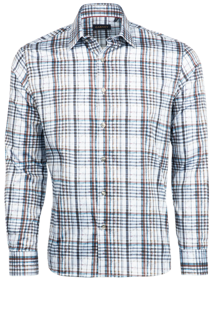 Garnet Button-Front Sport Shirt - Blue