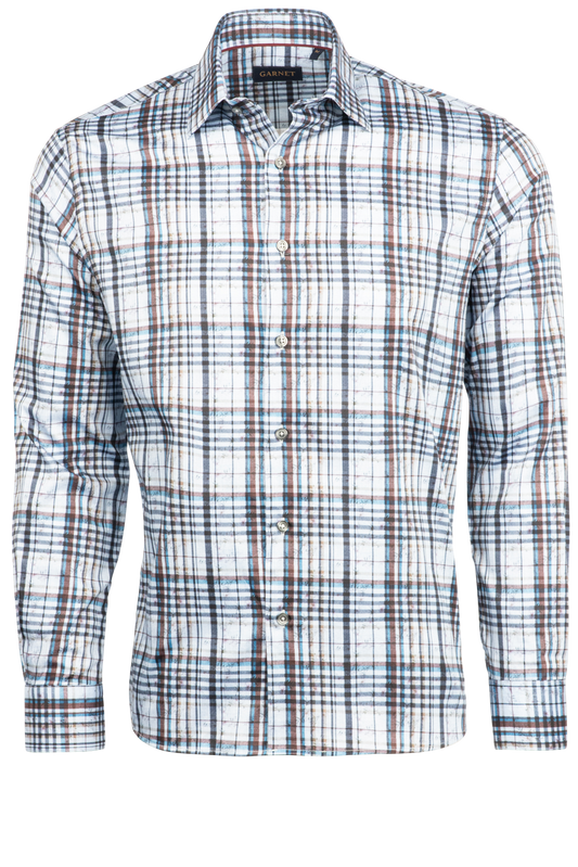 Garnet Button-Front Sport Shirt - Blue