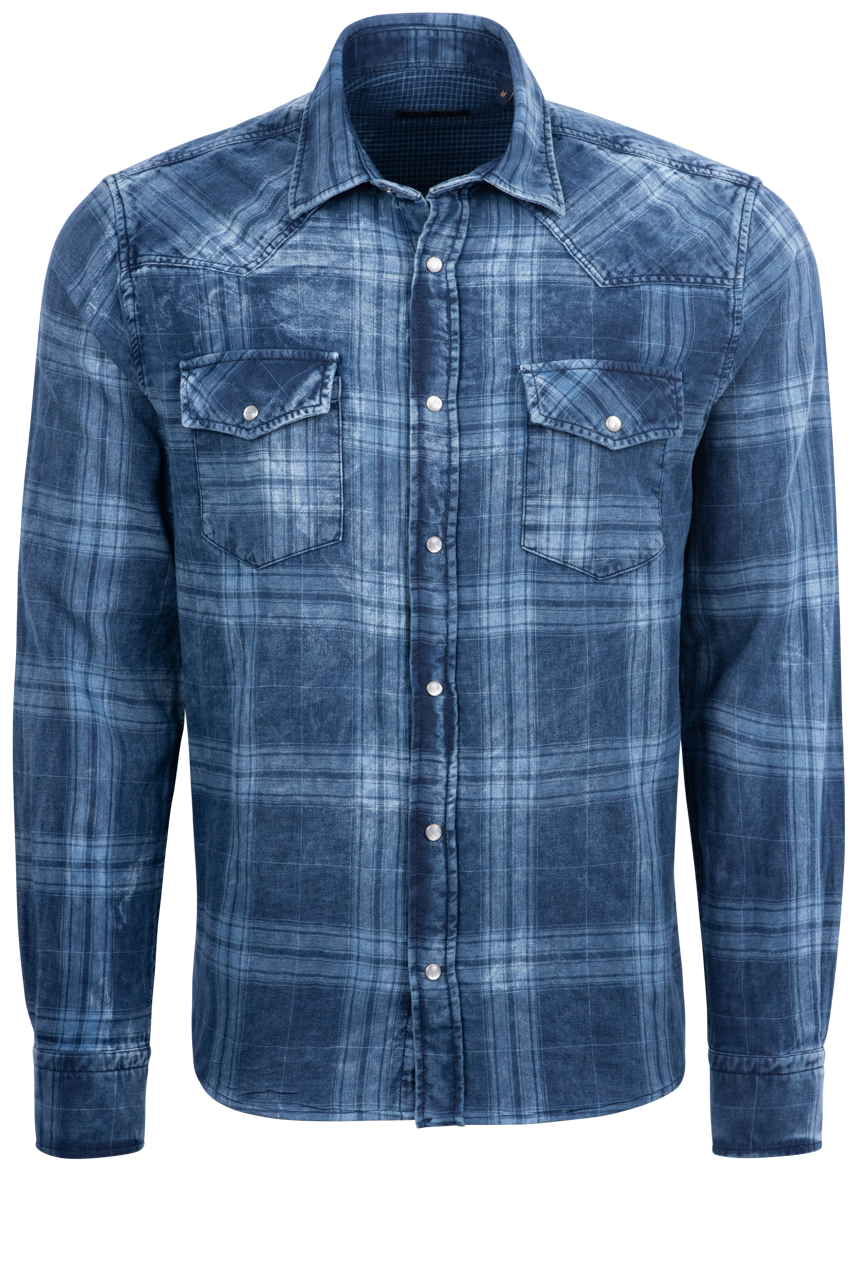 Garnet Snap Front Shirt - Washed Indigo